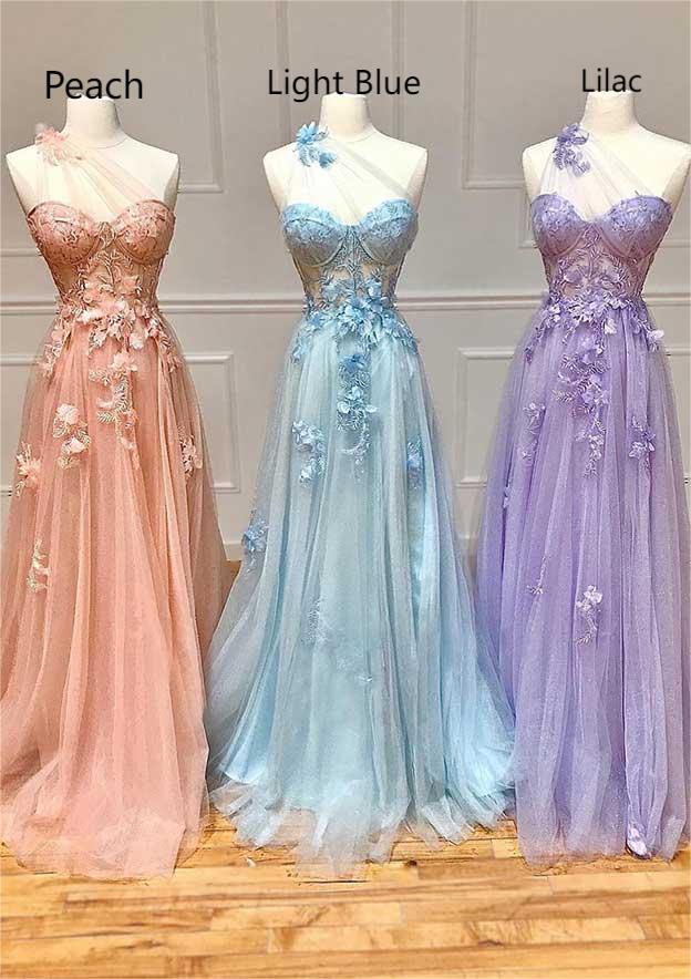 Robe de bal longue en tulle, asymétrique, sans manches, longueur au sol, avec fente appliquée